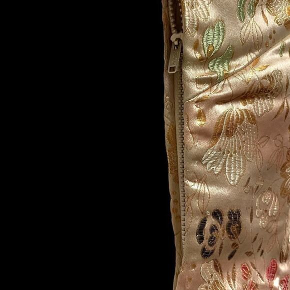 Vintage 60’s Styles Tailors Satin Floral Qipao Cheongsam Dress - Picture 5 of 7